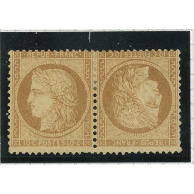 YT 36   - Neuf x - Tête Bêche - Certificat 15719 - Cote 9250 Euros