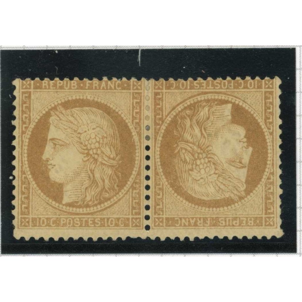 YT 36   - Neuf x - Tête Bêche - Certificat 15719 - Cote 9250 Euros