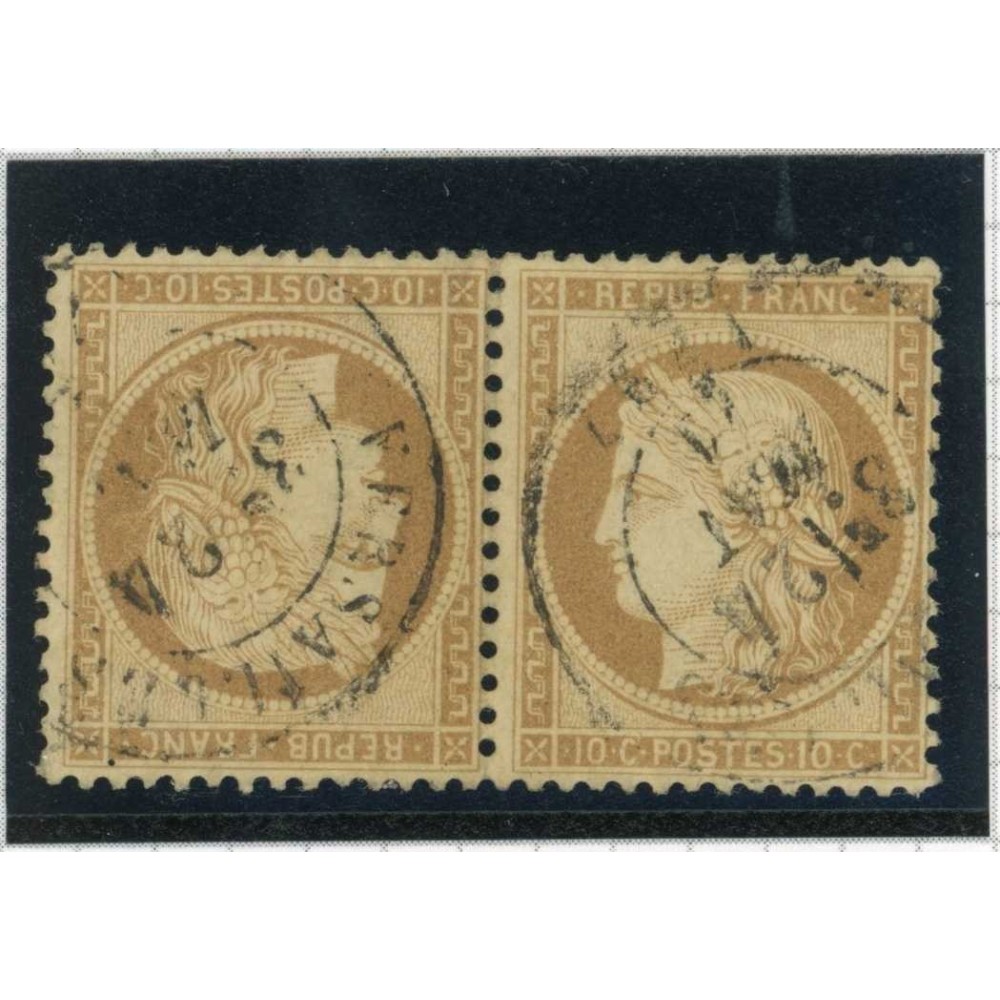YT 36   - Oblitéré - Tête Bêche - Signé Roumet - Cote 3500 Euros