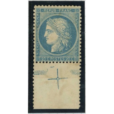 YT 37 - Neuf x - Croix de repère - Signé Calves - Certificat VO 23/462 - Cote 800 Euros