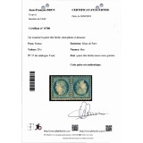 YT 37 - Neuf x - Tête Bêche - Certificat 15708 - Cote 7000 Euros