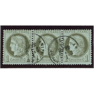 YT 50 - Oblitéré - Bande de 3 - Cote 65 Euros