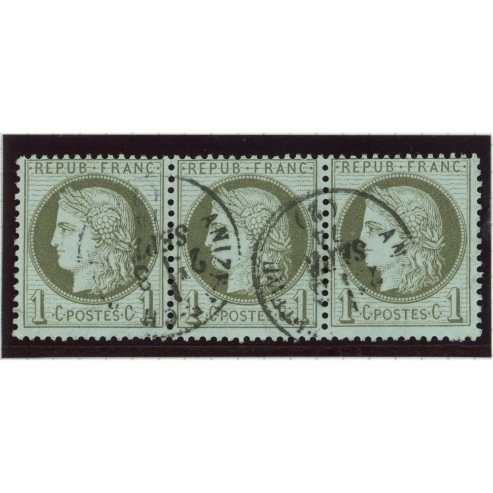 YT 50 - Oblitéré - Bande de 3 - Cote 65 Euros