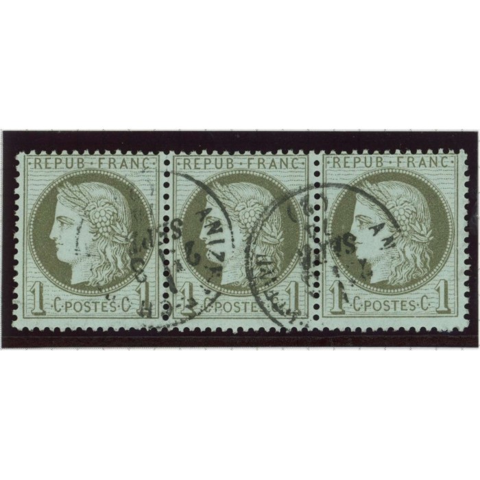 YT 50 - Oblitéré - Bande de 3 - Cote 65 Euros