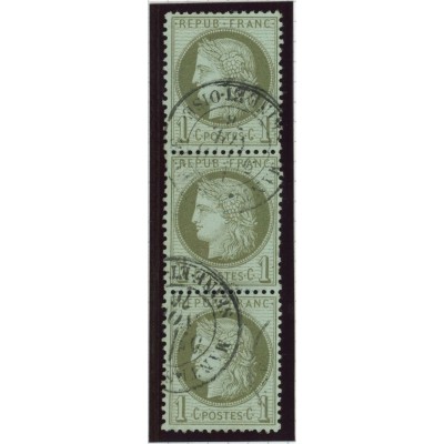 YT 50 - Oblitéré - Bande de 3 - Cote 65 Euros