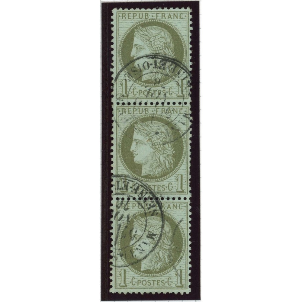 YT 50 - Oblitéré - Bande de 3 - Cote 65 Euros