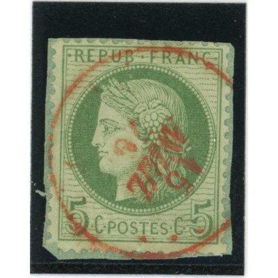 YT 53 - Cachet a date Rouge - Cote 15 Euros