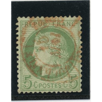 YT 53 - Cachet a date rouge des imprimés - Cote 15 Euros