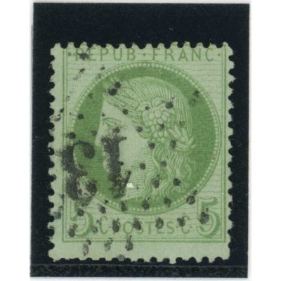 YT 53 f - Etoile 13 - Fond ligné - Cote 80 Euros