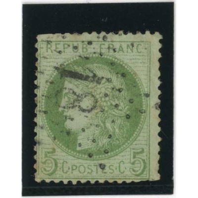 YT 53 f - Etoile 18 - Fond ligné - Cote 80 Euros
