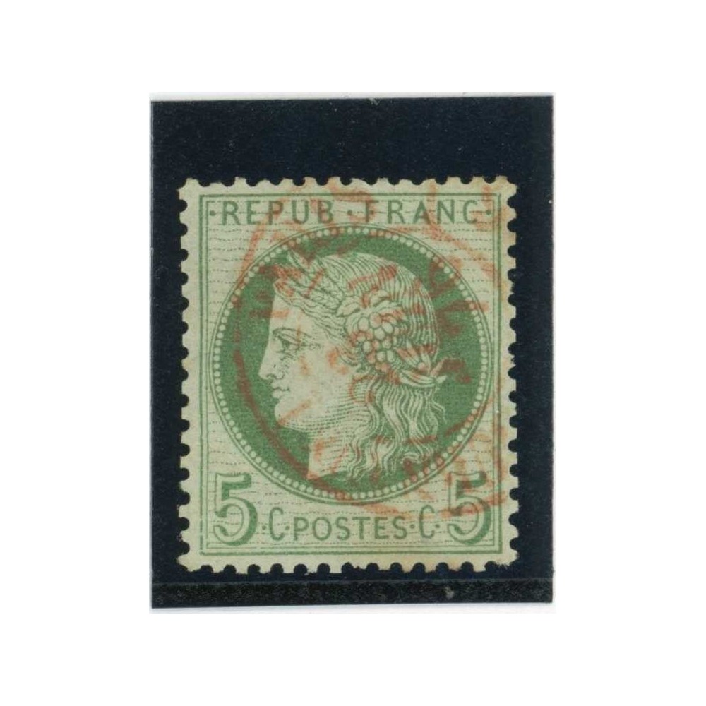 YT 53 f - Fond ligné - Cachet a date rouge des imprimés - Cote 85 Euros