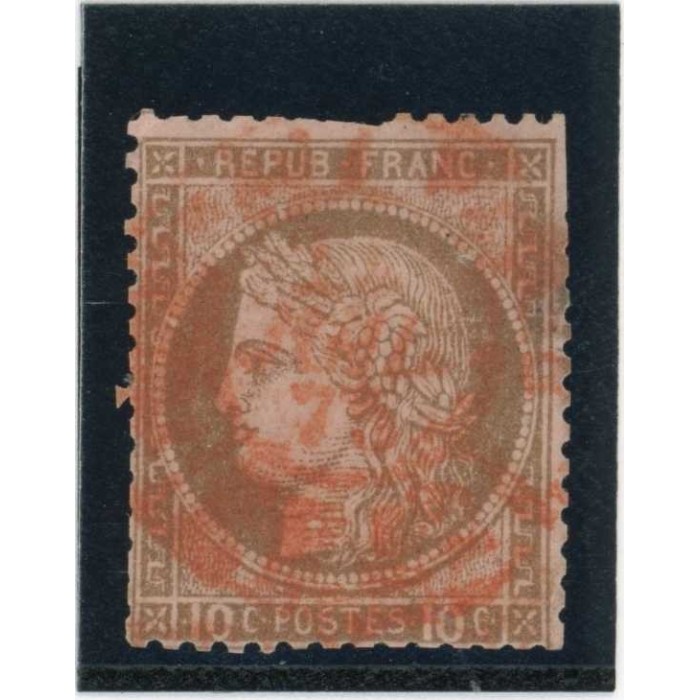 YT 58 - Cachet a date rouge des imprimés - Cote 22 Euros
