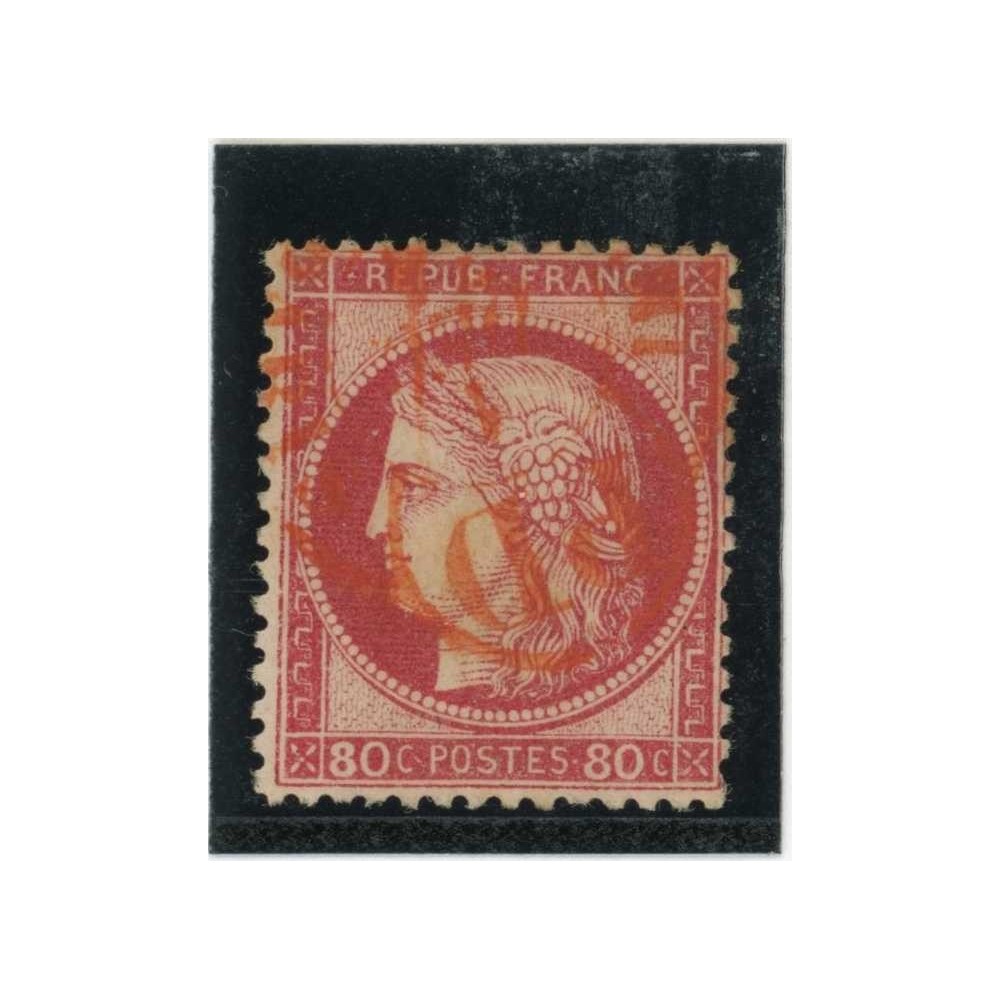 YT 57 d - Fond Ligné - Cachet a date rouge des imprimés - Cote 110 Euros