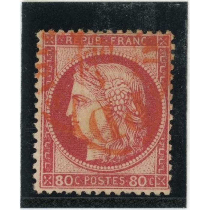 YT 57 d - Fond Ligné - Cachet a date rouge des imprimés - Cote 110 Euros