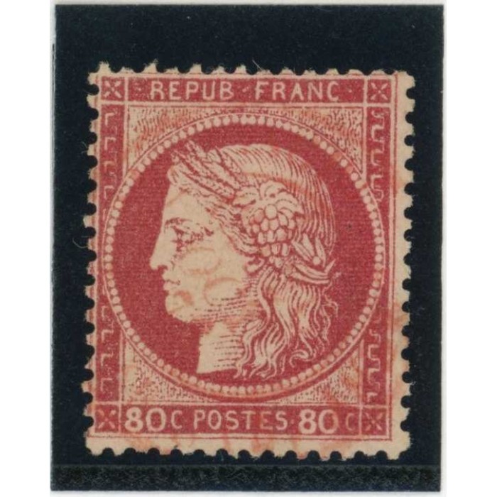 YT 57 d - Fond Ligné - Cachet a date rouge des imprimés - Cote 110 Euros