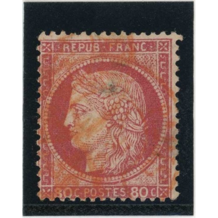 YT 57 d - Fond Ligné - Cachet a date rouge des imprimés - Cote 110 Euros