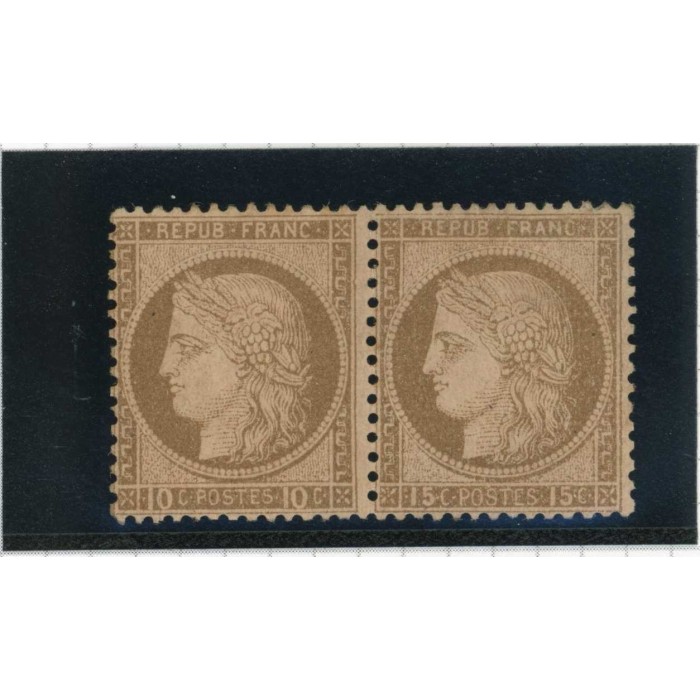 YT 55 c - 15 c. et 10 c. - Neuf x - Signé Brun - Cote 13000 Euros