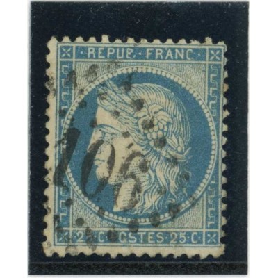YT 60A - Oblitéré - Variété : Tache Bleu sur B de REPUB - Cote 62 Euros