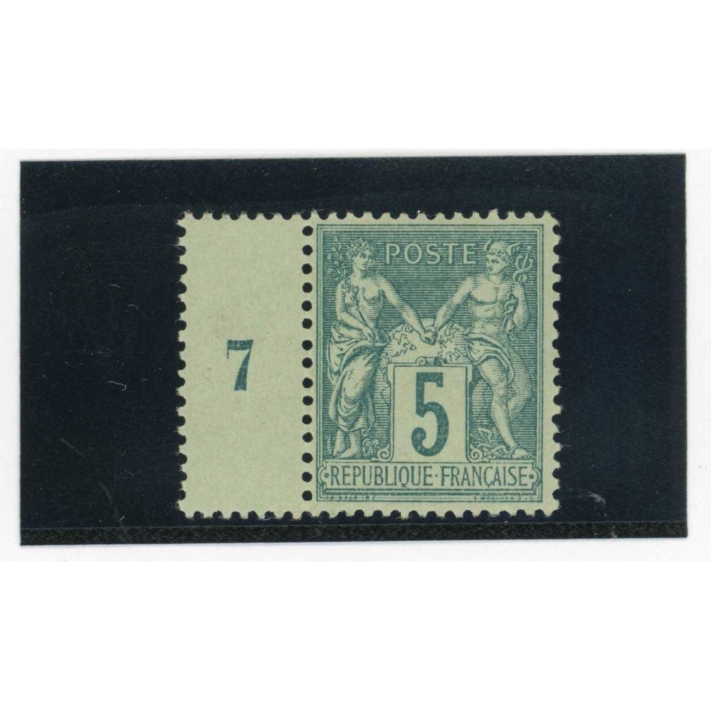 YT 75 - Neuf xx - Millésime 7 - Cote 180 Euros