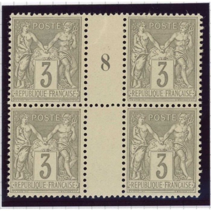 YT 87 - Neuf xx - Bloc de 4 - Millésime 8 - Cote  Euros