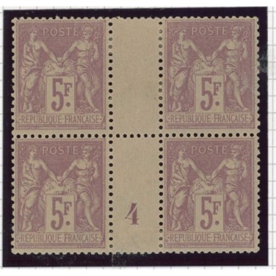 YT 95 - Neuf x - Bloc de 4 - Missésime 4 - Certificat 15310 - Cote 600 Euros