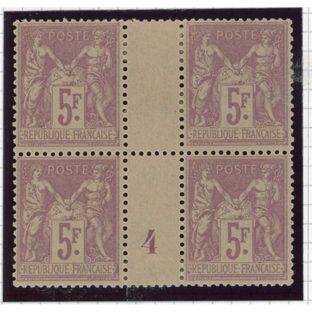 YT 95 - Neuf x - Bloc de 4 - Missésime 4 - Certificat 15310 - Cote 600 Euros