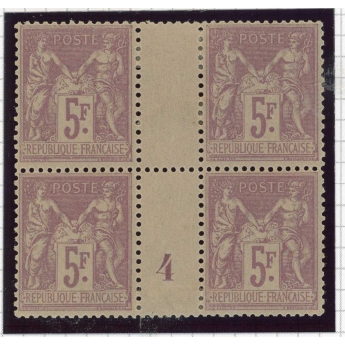 YT 95 - Neuf x - Bloc de 4 - Missésime 4 - Certificat 15310 - Cote 600 Euros