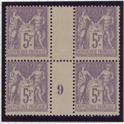 YT 95 - Neuf xx - Bloc de 4 - Millésime 9 - Certificat VO 25/1647 - Cote 760 Euros