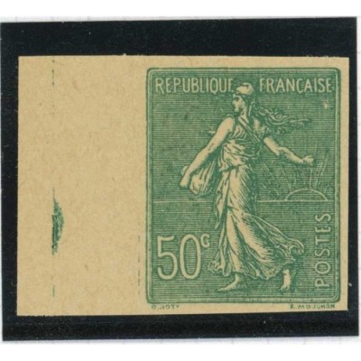 Essai couleur - Semeuse 50 c. - Non dentelé - Bord de feuille