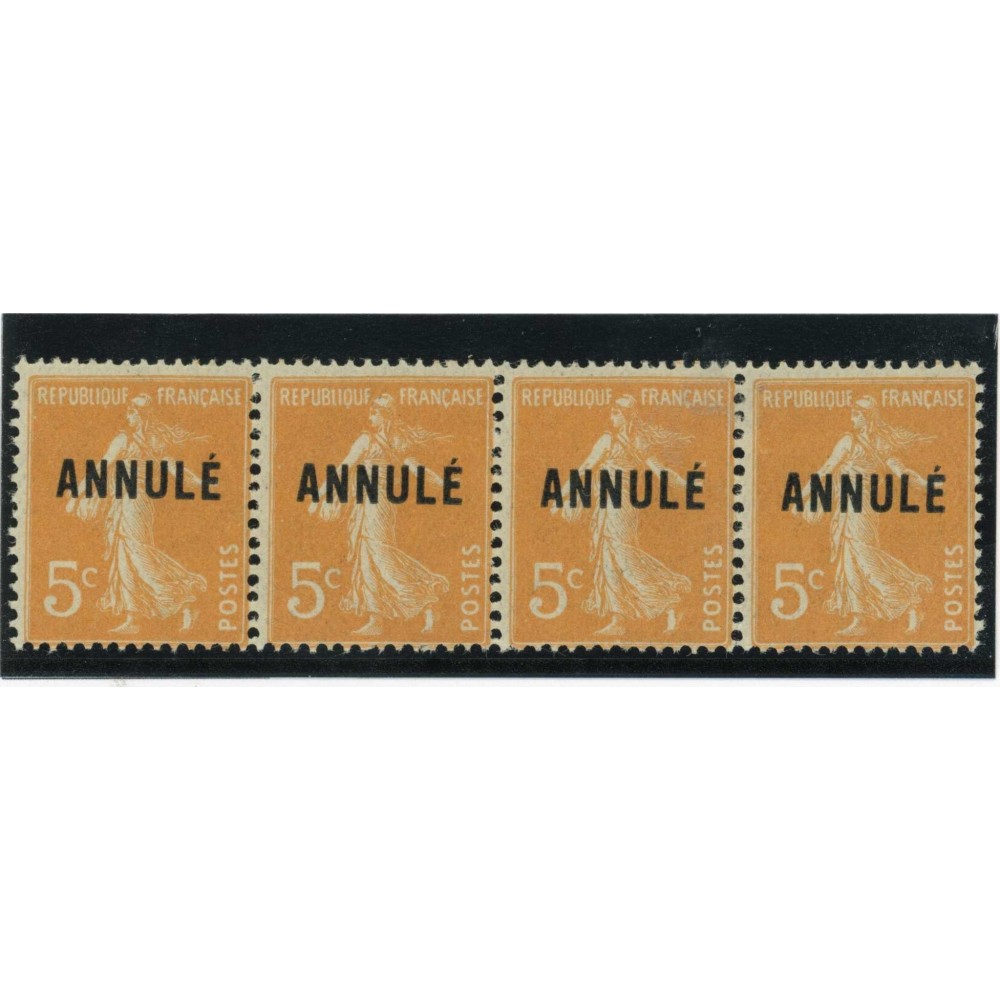 YT 158-CI-1 - Surcharge A - Neuf xx - Bande de 4 - Cote 100 Euros