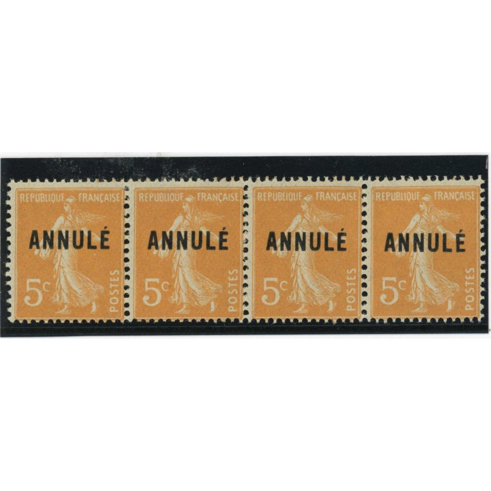 YT 158-CI-1 - Surcharge A - Neuf xx - Bande de 4 - Cote 100 Euros