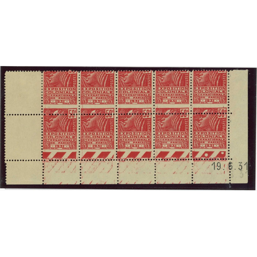 YT 272 - Bloc de 10 - Neuf xx - Variété Piquage - Cote 800 Euros