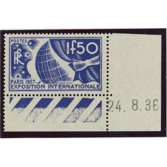 YT 327 - Coin daté du 24/8/36 - Neuf xx - Cote 90 Euros