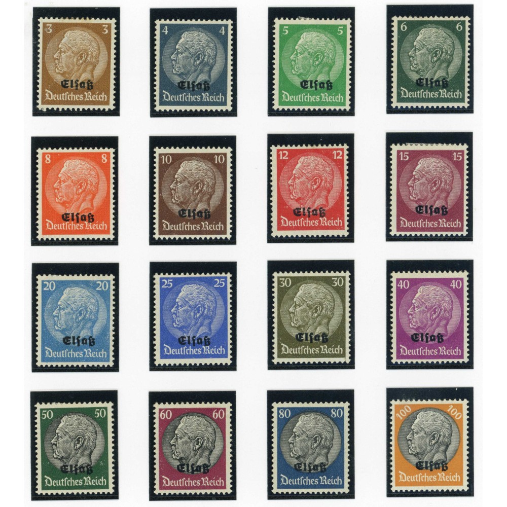 YT 8 à 23 - Alsace Lorraine - Neuf x - Cote 32 Euros
