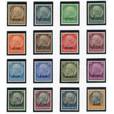 YT 8 à 23 - Alsace Lorraine - Neuf x - Cote 32 Euros