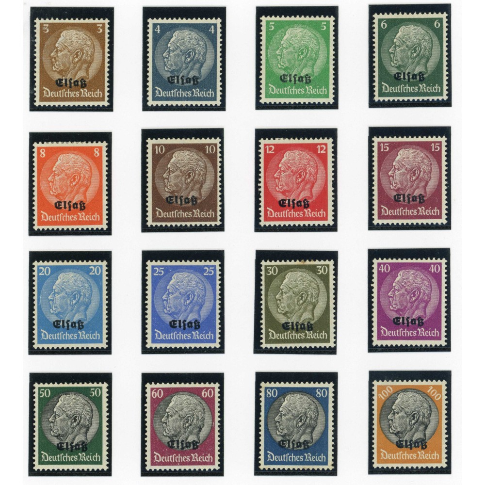 YT 8 à 23 - Alsace Lorraine - Neuf x - Cote 32 Euros