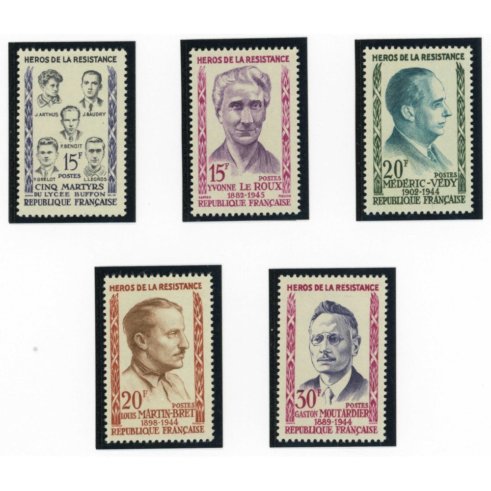 YT 1198 à 1202 - Neuf xx - 6 timbres - Cote 6 Euros