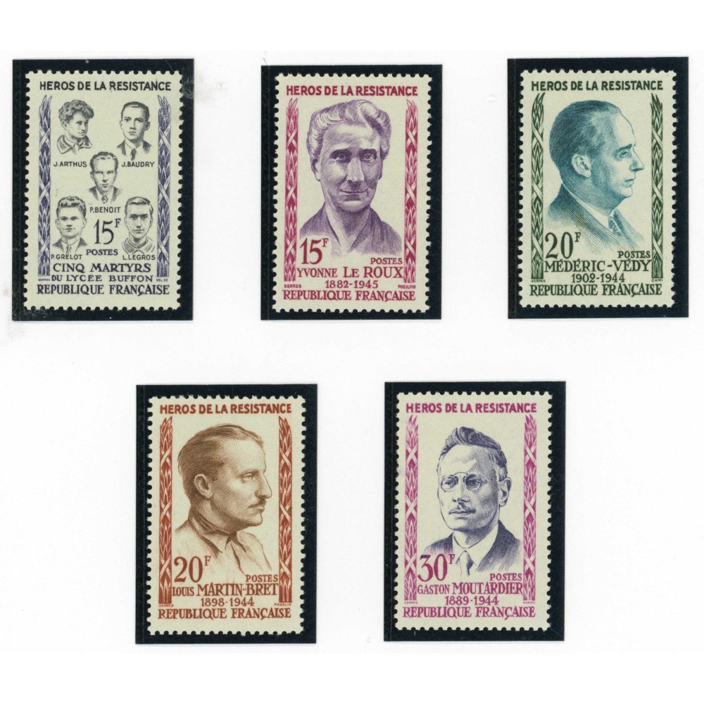 YT 1198 à 1202 - Neuf xx - 6 timbres - Cote 6 Euros