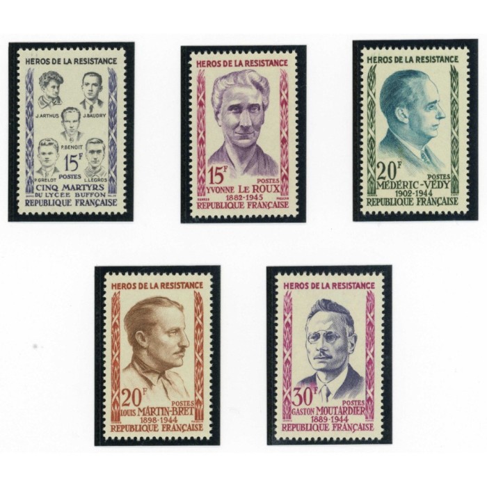 YT 1198 à 1202 - Neuf xx - 6 timbres - Cote 6 Euros