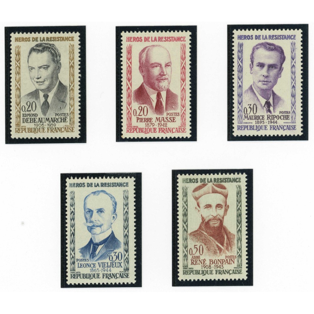 YT 1248 à 1252 - Neuf xx - 5 timbres - Cote 14 Euros
