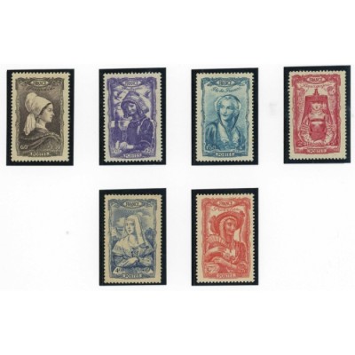 YT 593 à 598 - Neuf x - 6 timbres - Cote 10 Euros
