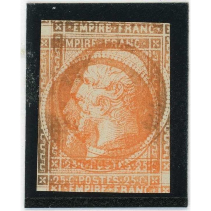 Napoleon 25 c. Orange - impression double - Essai de couleur