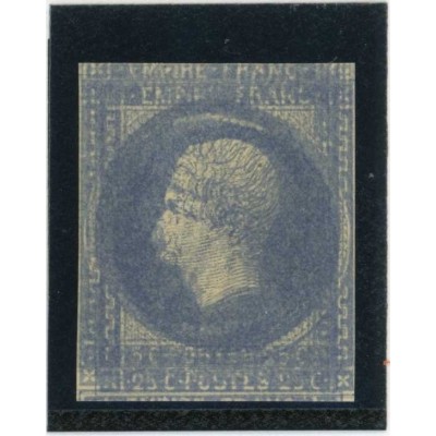 Napoleon 25 c. Bleu - impression double - Essai de couleur