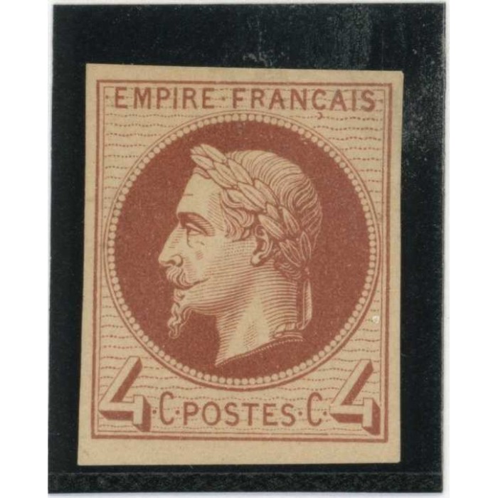Napoleon Lauré 4 c. Marron - Essai de couleur