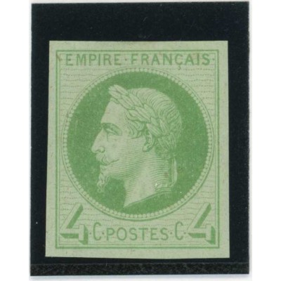 Napoleon Lauré 4 c. Vert clair - Essai de couleur