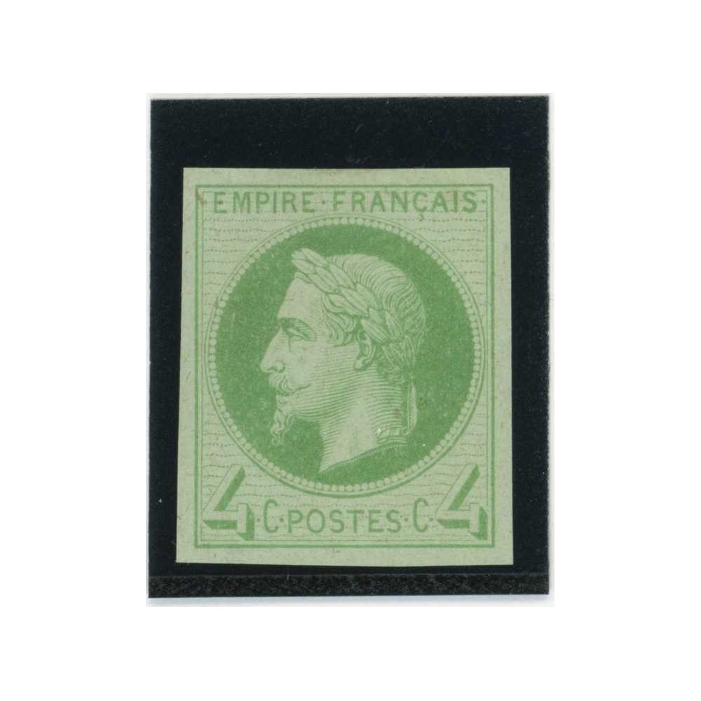 Napoleon Lauré 4 c. Vert clair - Essai de couleur