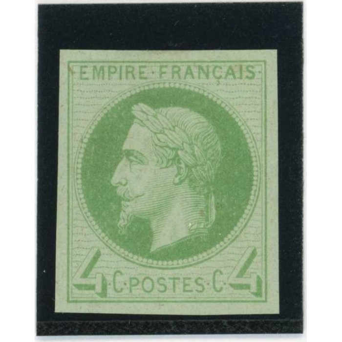 Napoleon Lauré 4 c. Vert clair - Essai de couleur