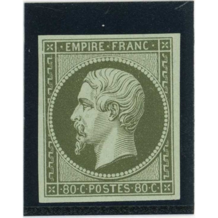 Napoleon Lauré 80 c. Vert - Essai de couleur