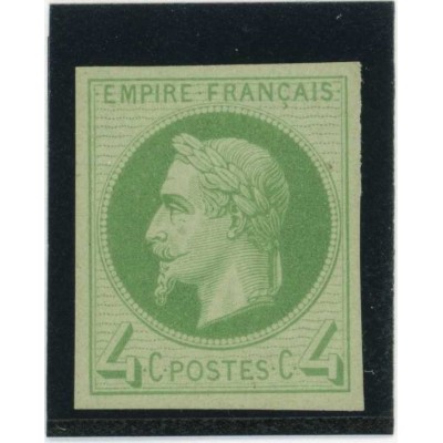Napoleon Lauré 4 c. Vert clair - Essai de couleur