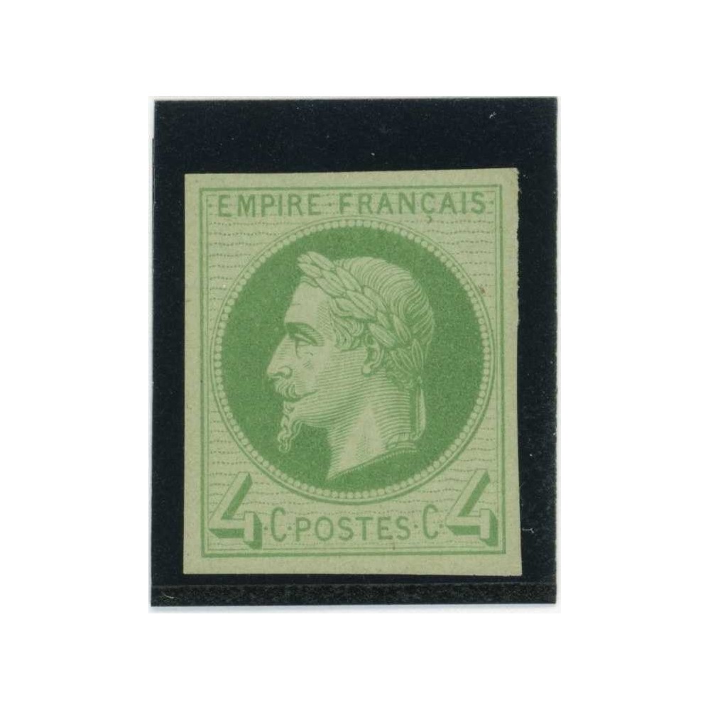 Napoleon Lauré 4 c. Vert clair - Essai de couleur